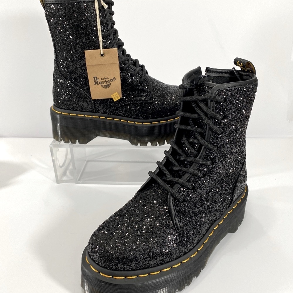 NEW DR MARTENS RARE JADON GLITTER PLATFORM BOOTS - Picture 11 of 16